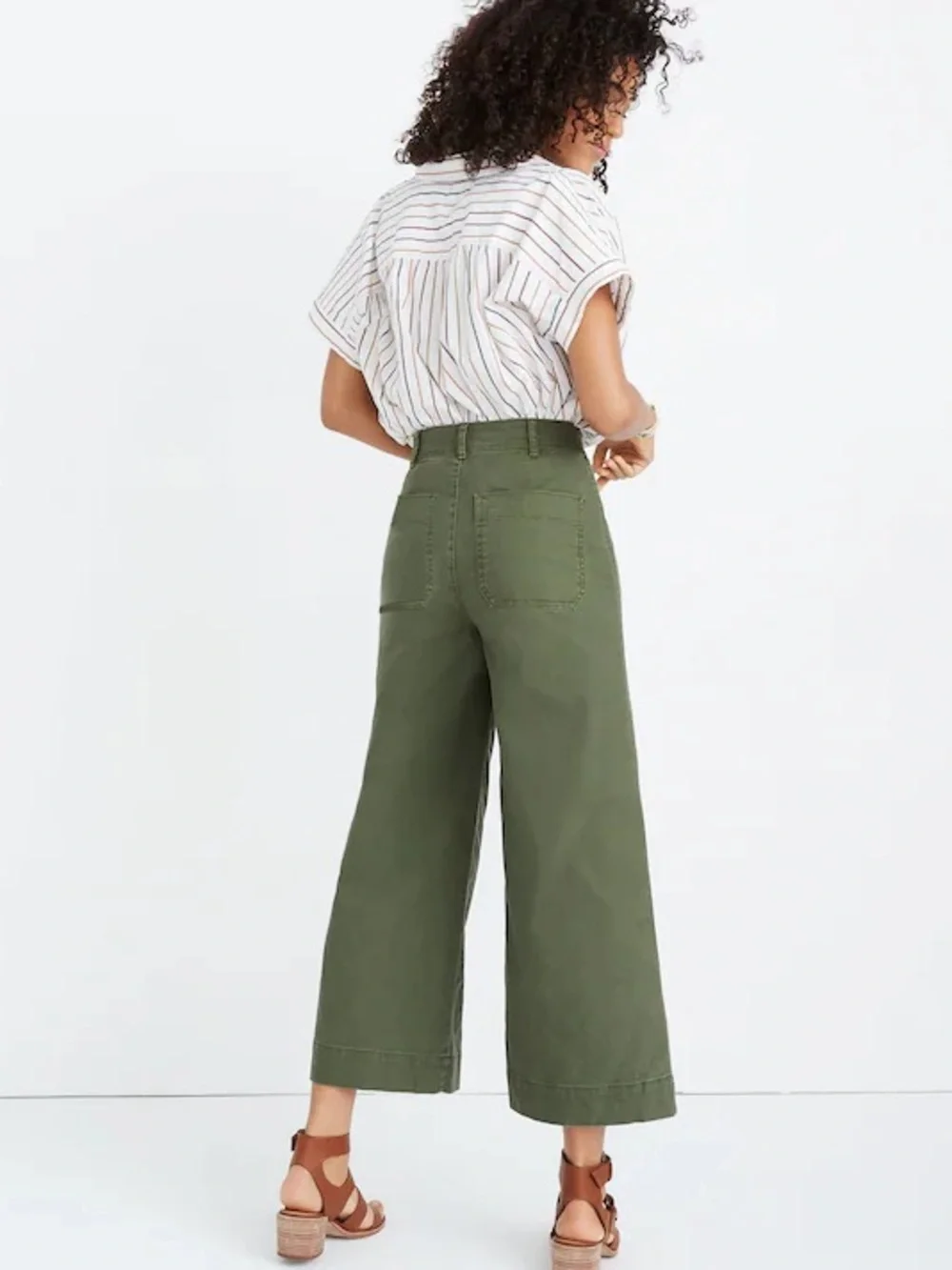 Madewell Emmett Wide Leg Crop Pants - Olive